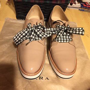 ZARA Patent Oxfords, Size 42